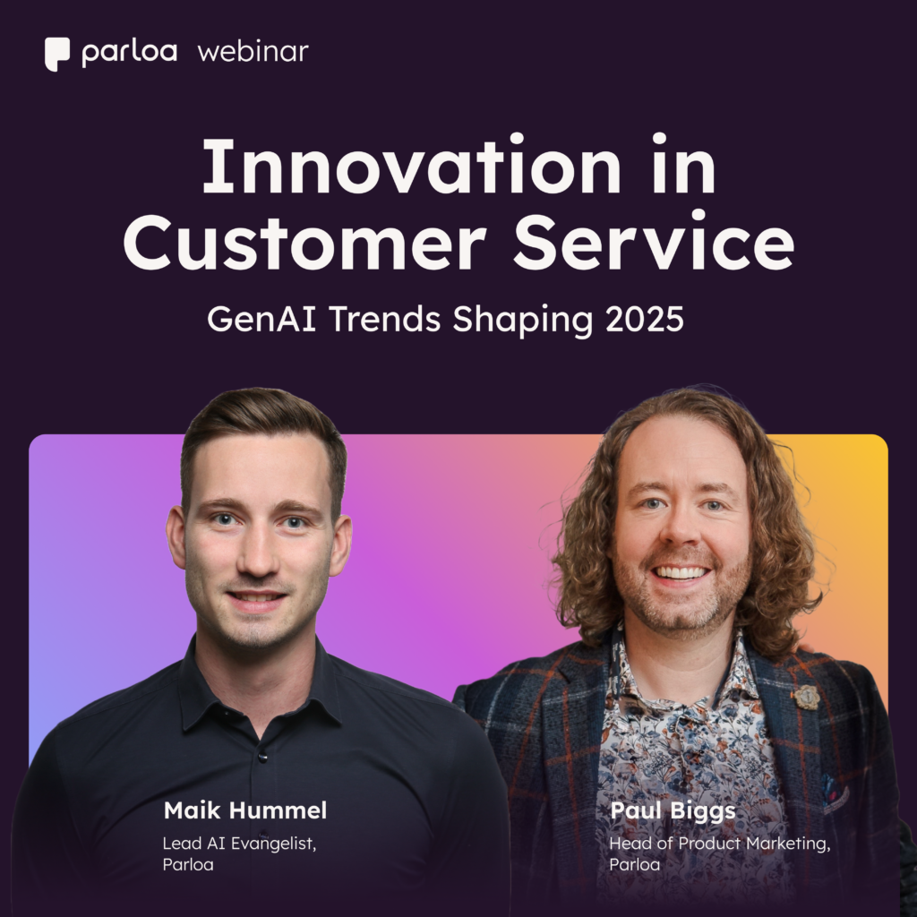 Webinar Header Image "Innovation in Customer Service: GenAI Trends Shaping 2025"